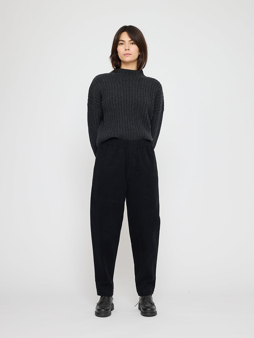 Signature Elastic Pull-Up Trouser Black