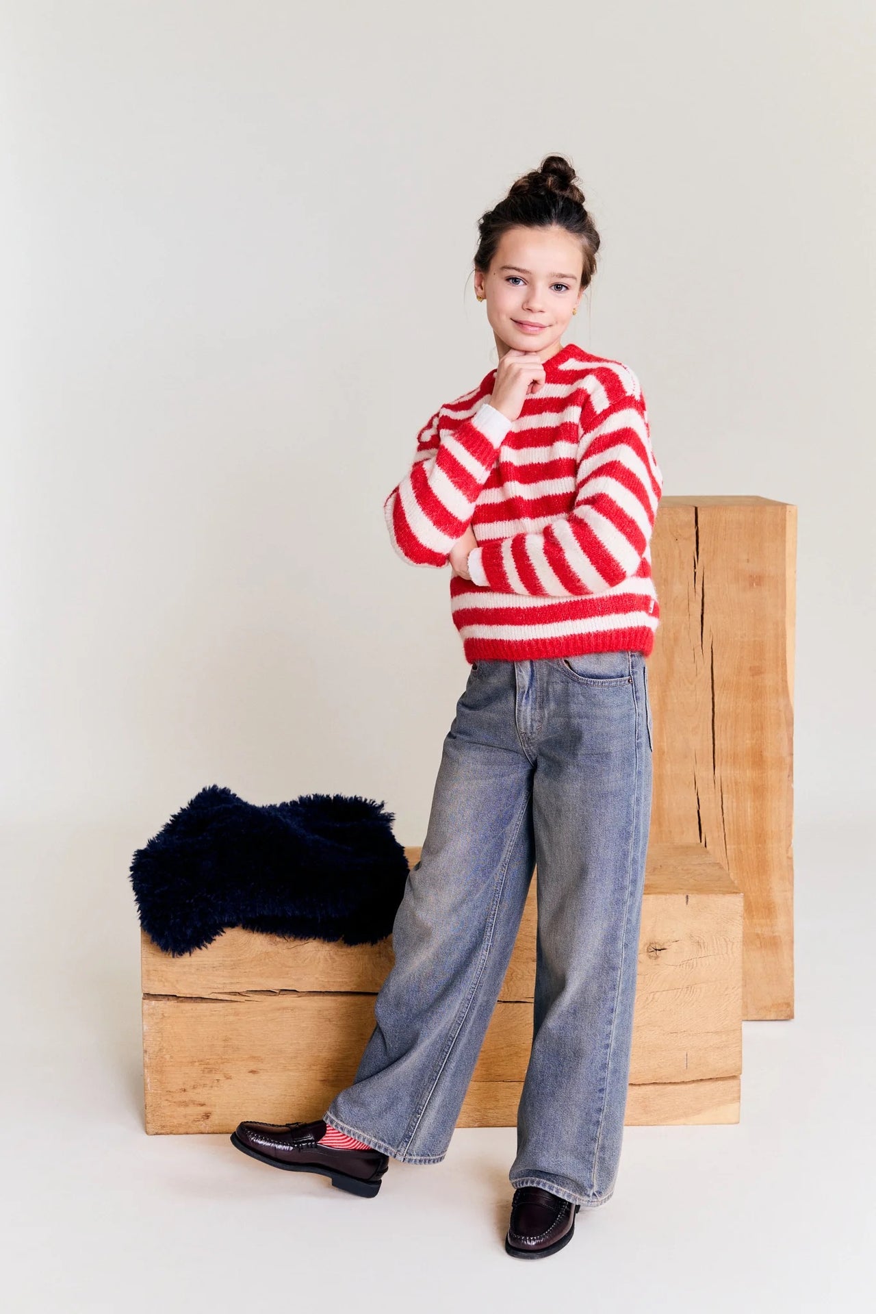 Kreusch Crewneck Sweater Stripe Flash Red