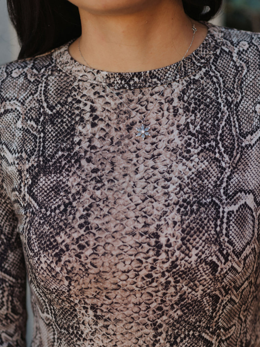 Bead Long Sleeve Tee Snake