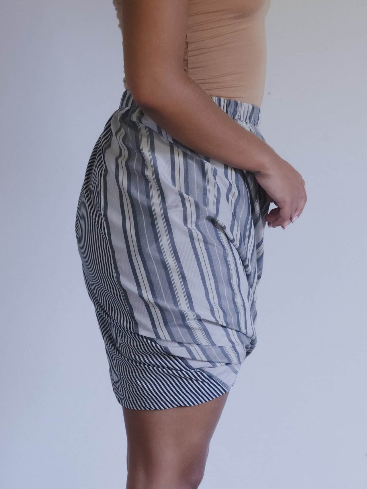 Bella Skirt Grey Stripe