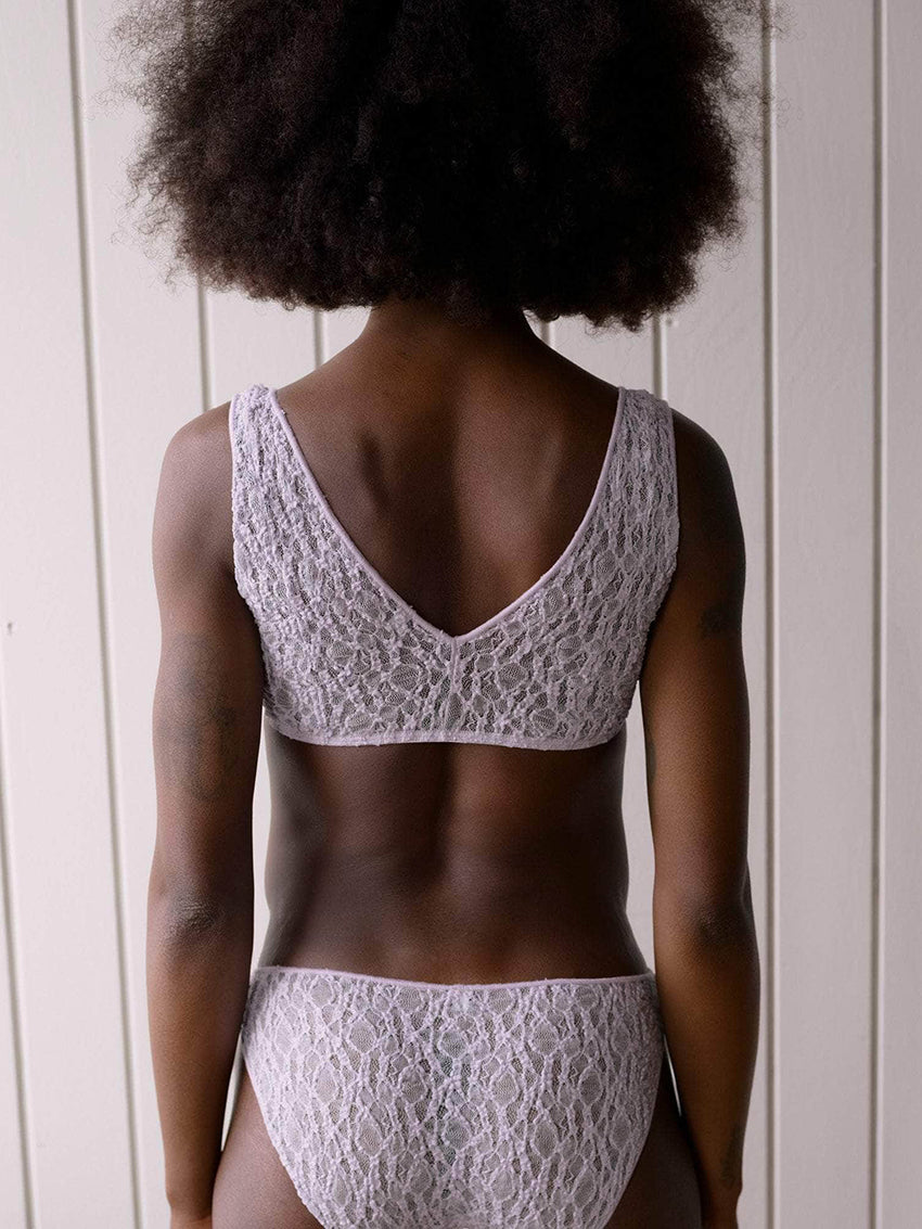 Crescent Lace Bra Cylin Purple