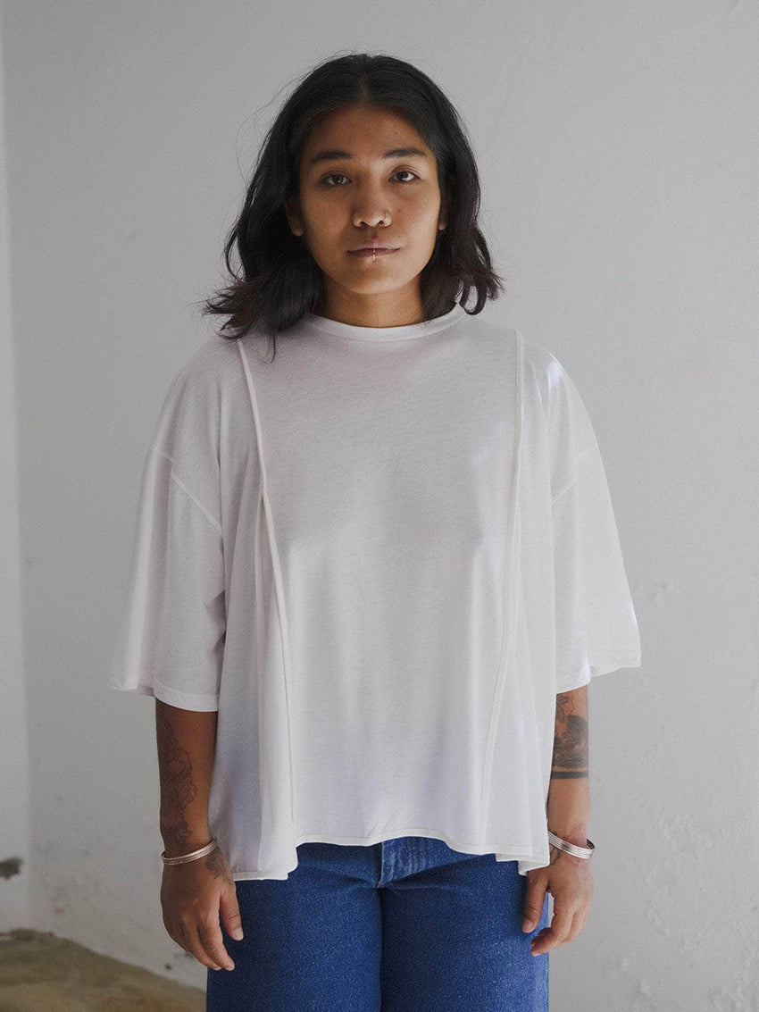 Mul Cotton Silk T-Shirt Off White