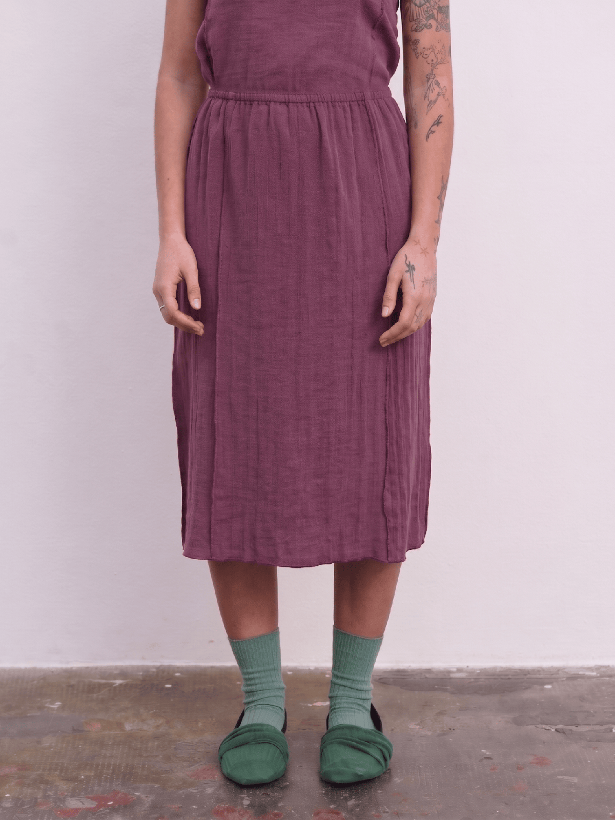 Shok Midi Skirt Aubergine