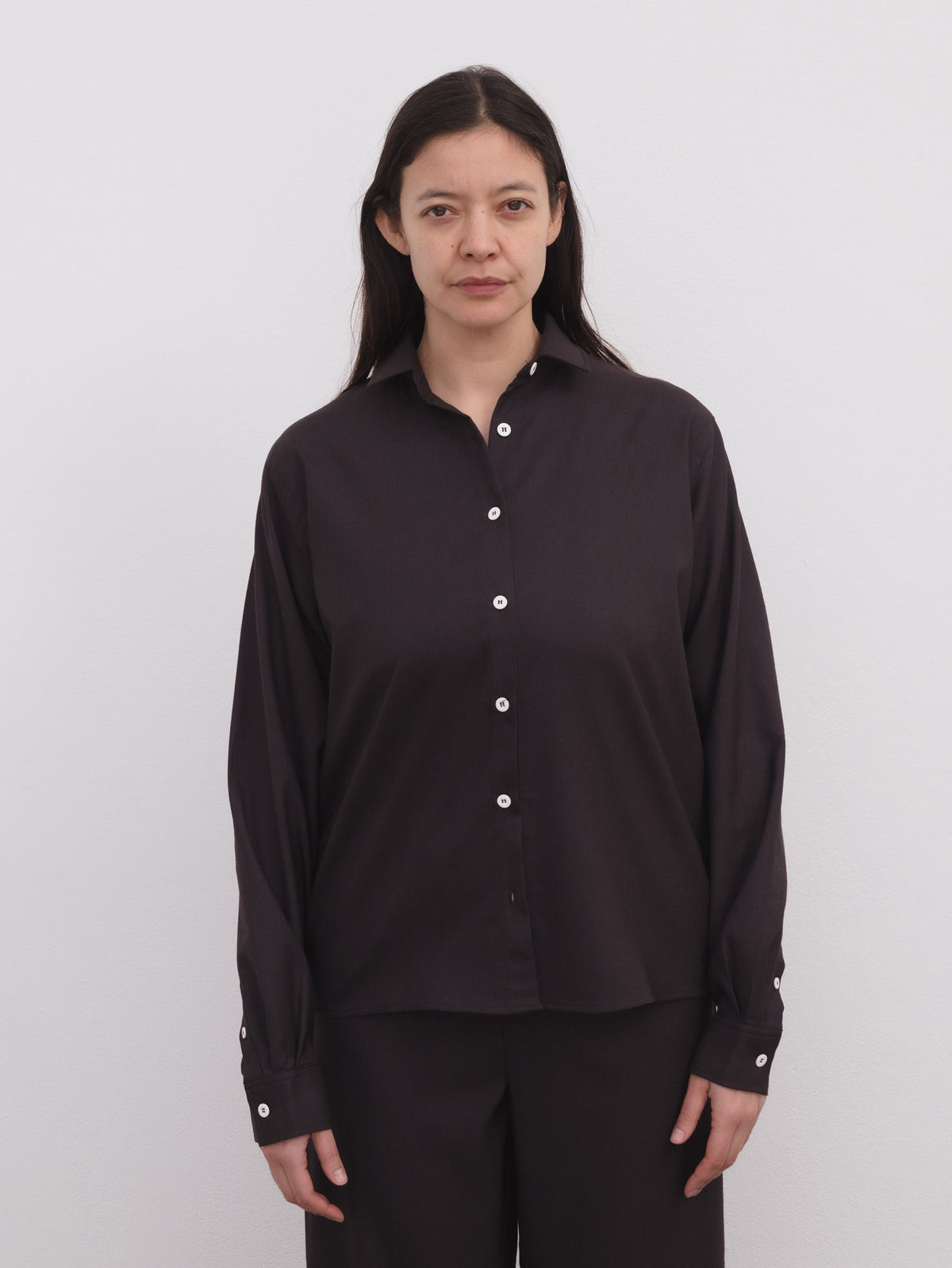 Stoa Shirt Wool Brown Black