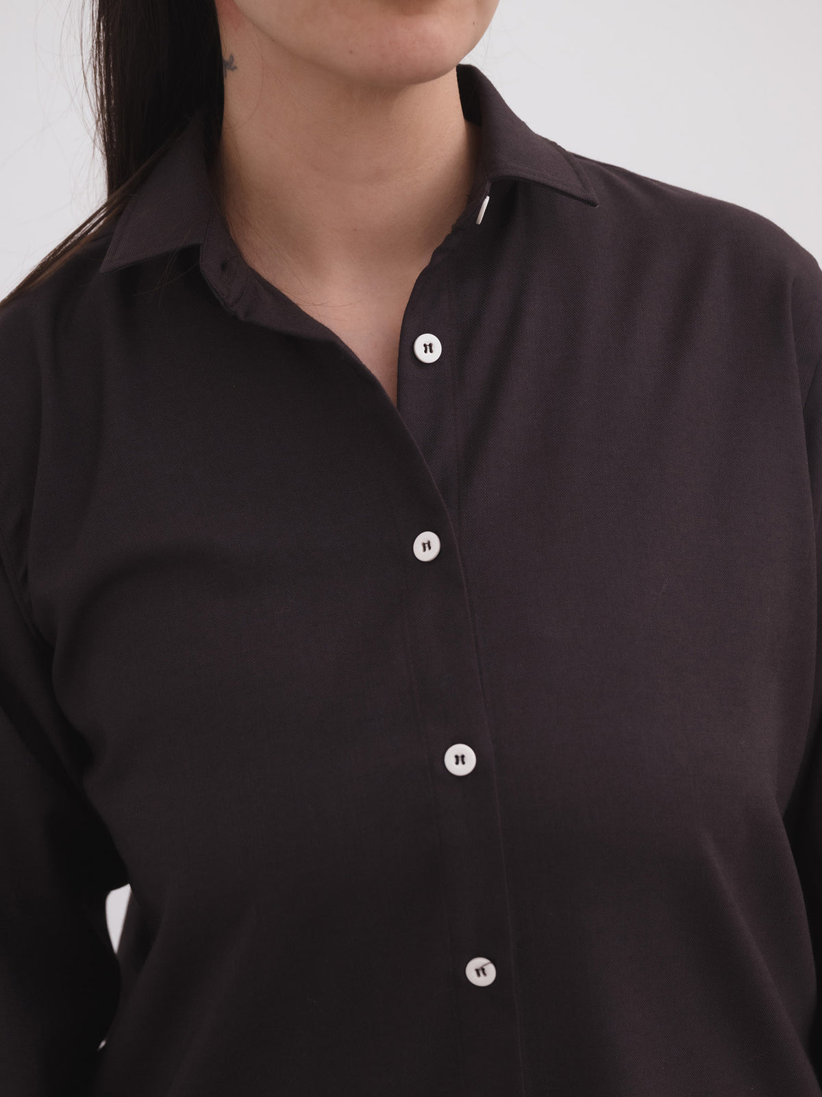 Stoa Shirt Wool Brown Black