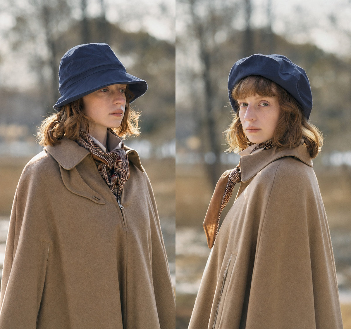 Kho Cotton Wool Hat Navy