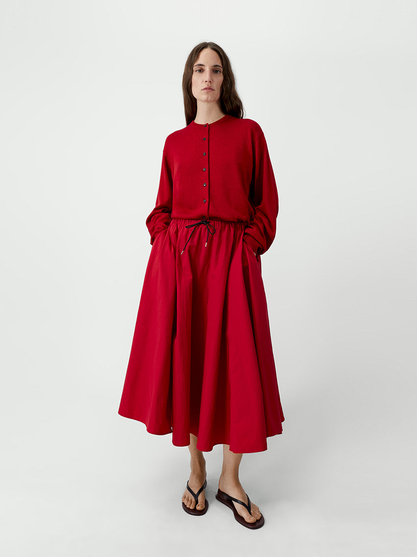 Cotton & Silk Cardigan Red