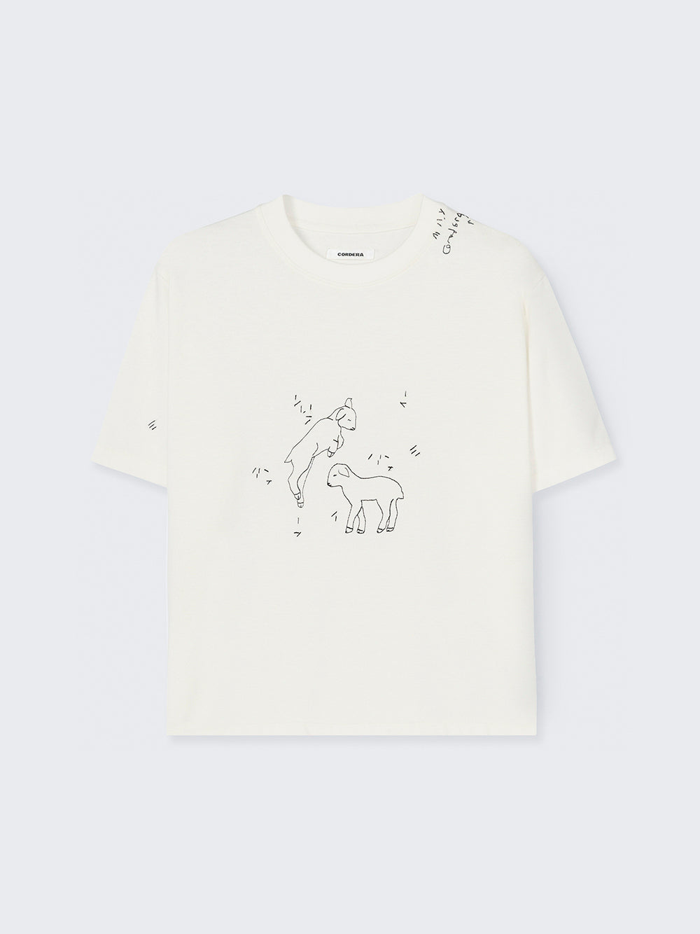 Embroidered Knit T-Shirt White