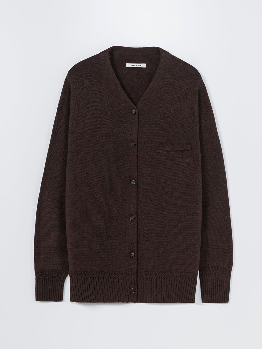 Merino Wool Cardigan Prune