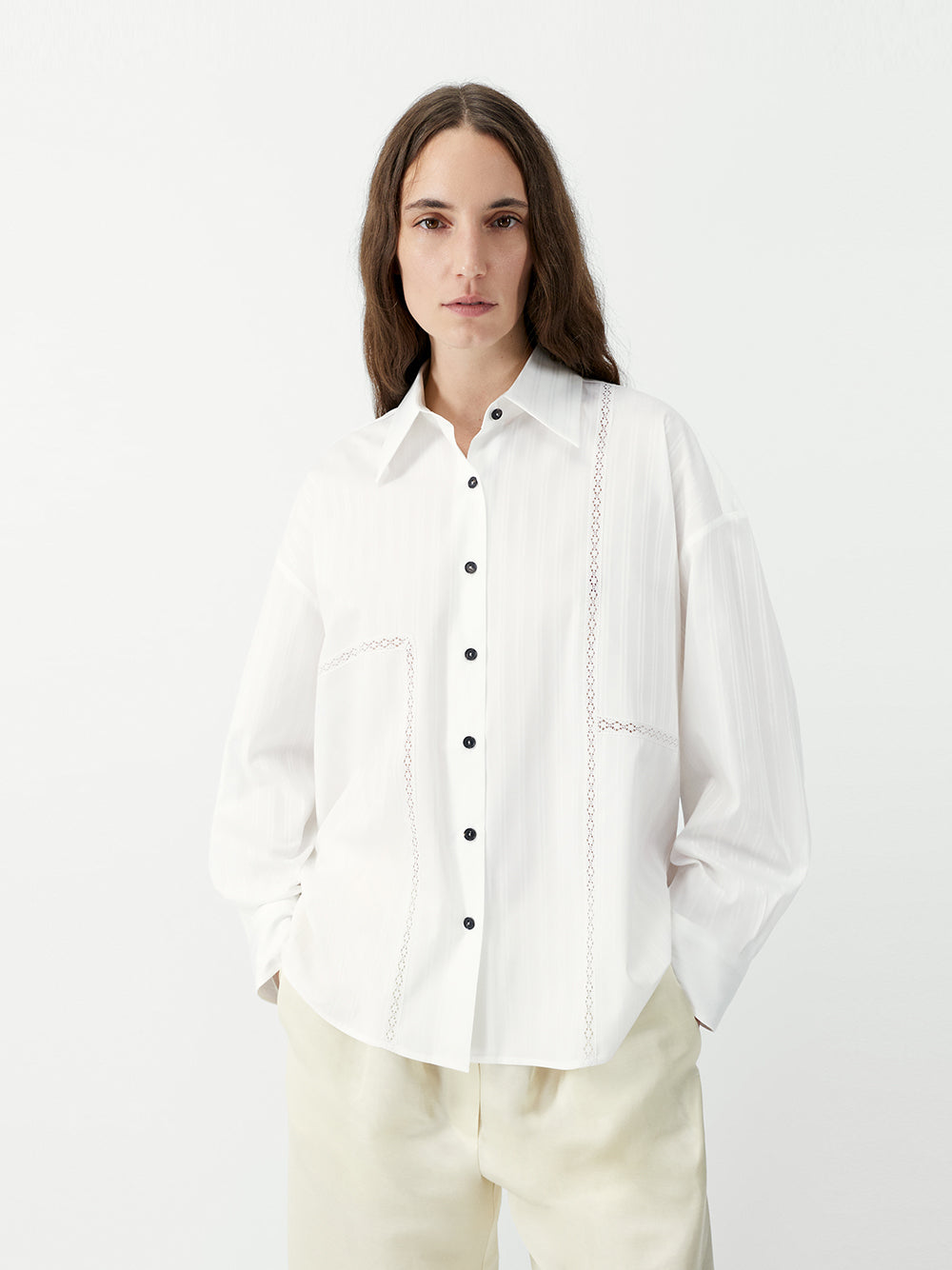 Oversize Lace Shirt White