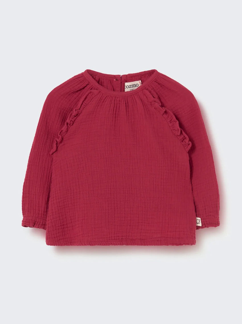 Anisa Textured Baby Blouse Prune