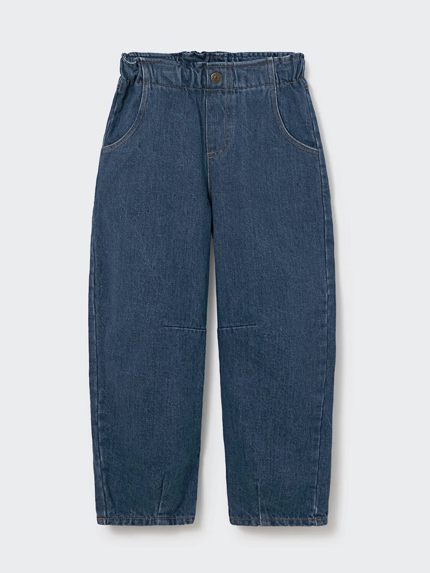 Atena Denim Washed Paperbag Pants