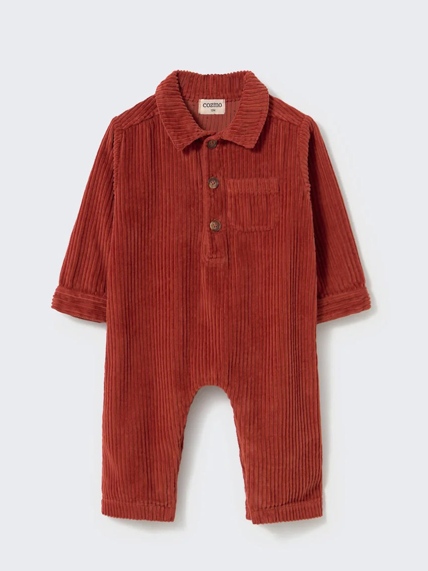 Blai Wide Wale Corduroy Baby Jumpsuit Ginger