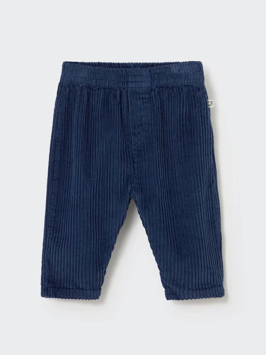 Miki Wide Wale Corduroy Baby Pants Navy