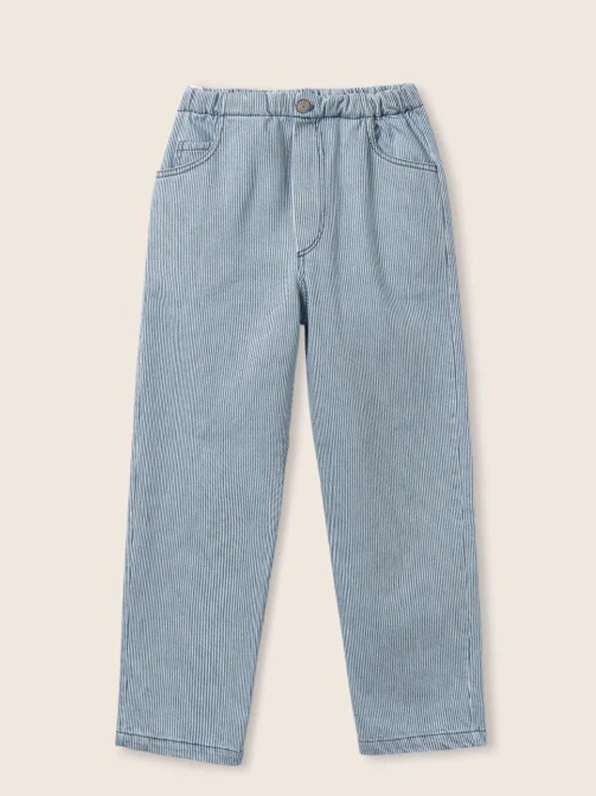 Echo Blue Fine Striped Denim