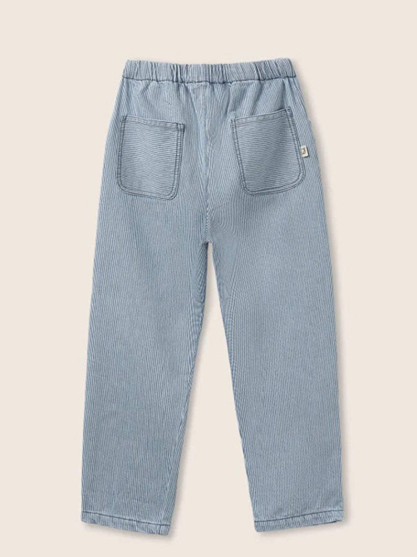 Echo Blue Fine Striped Denim