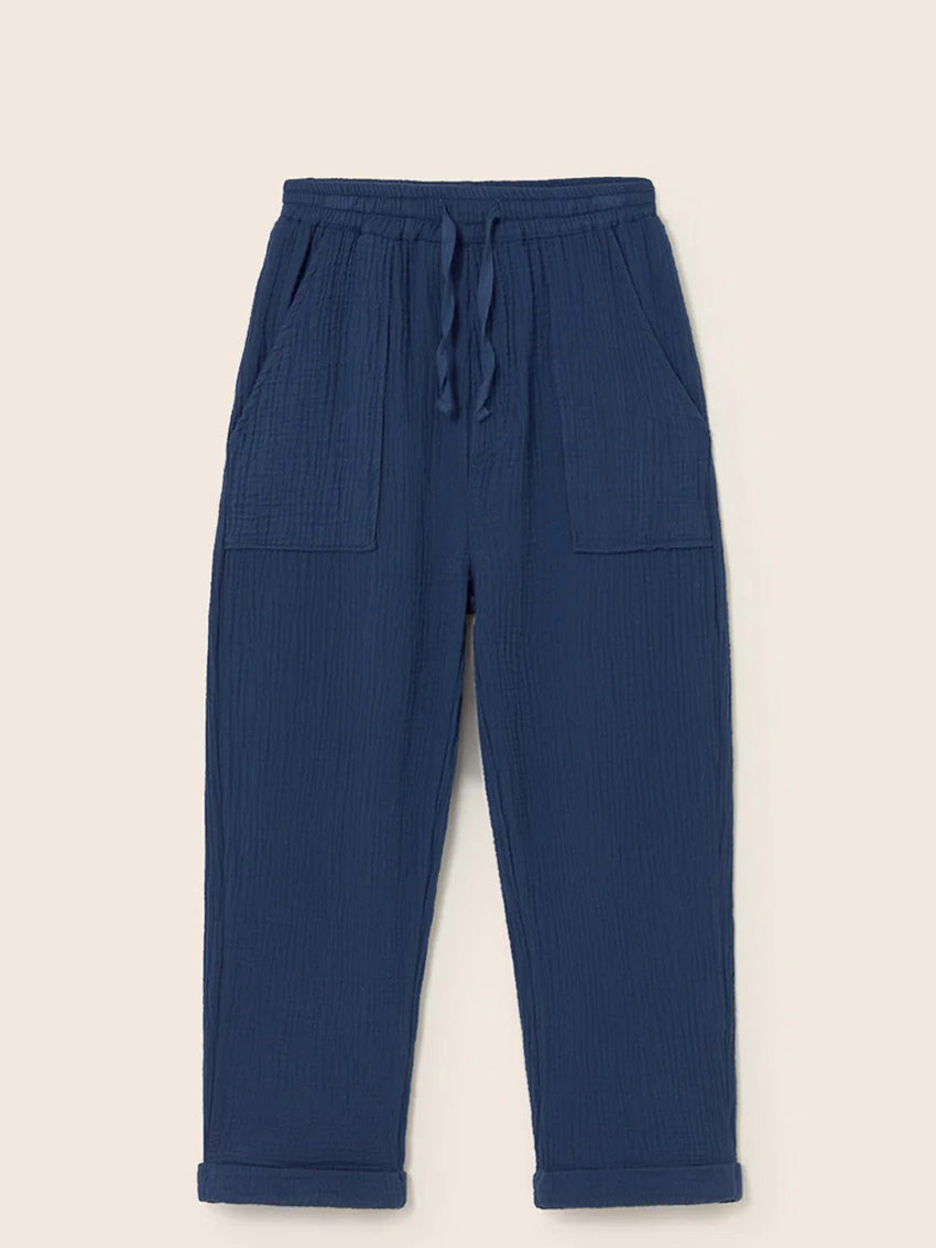 Iker Soft Gauze Pants Navy