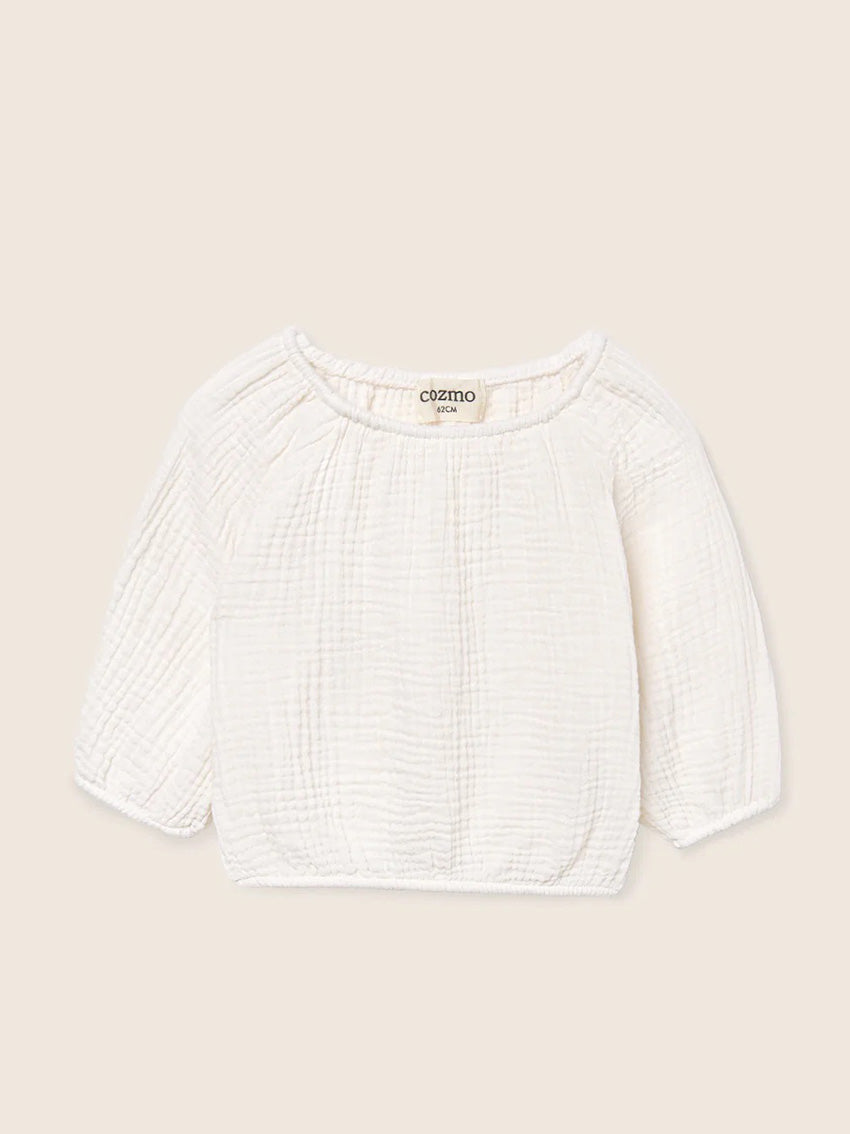 Sol Soft Gauze Newborn Top Ivory