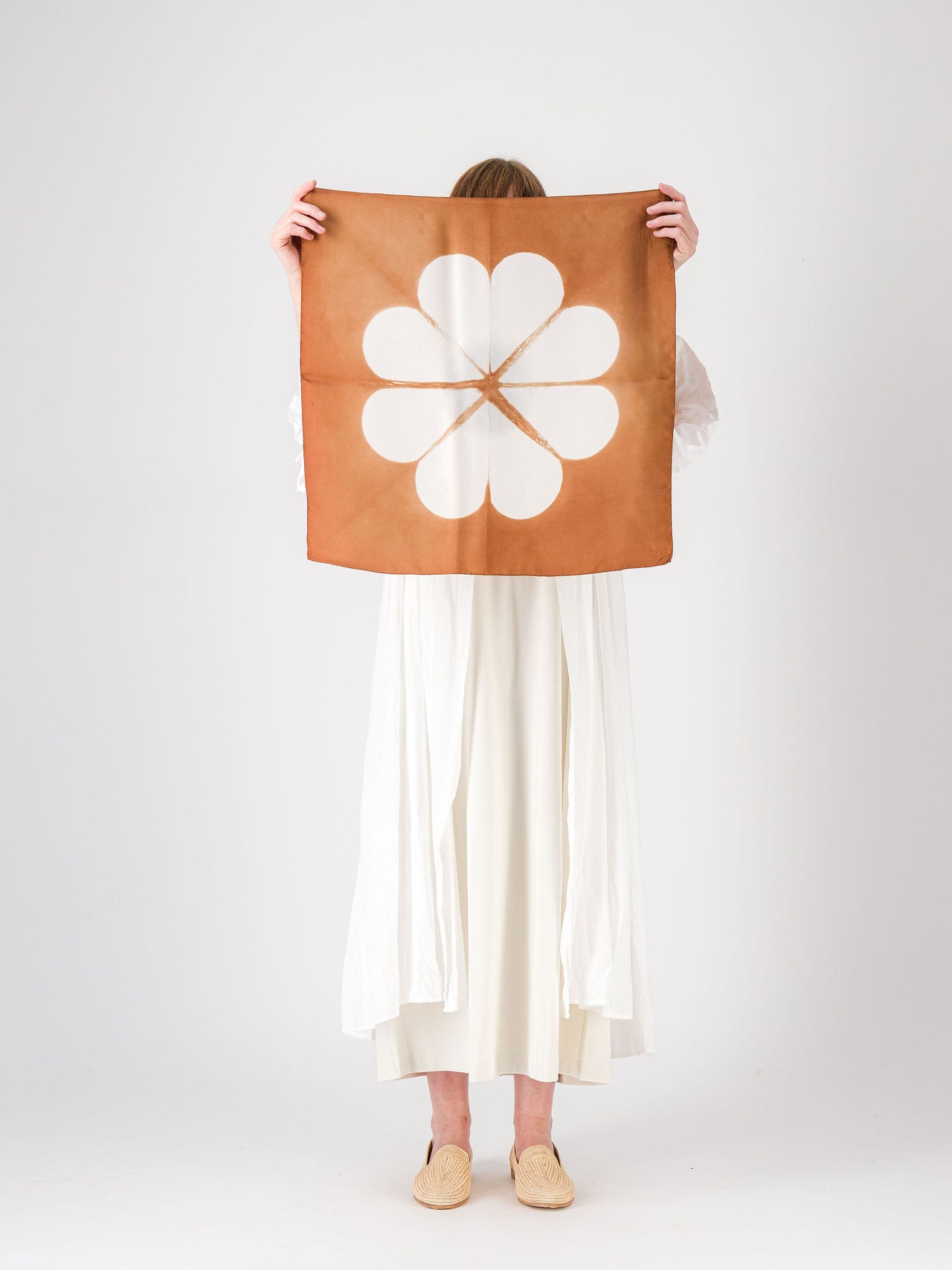 Marguerite Silk Bandana Chestnut & Azur