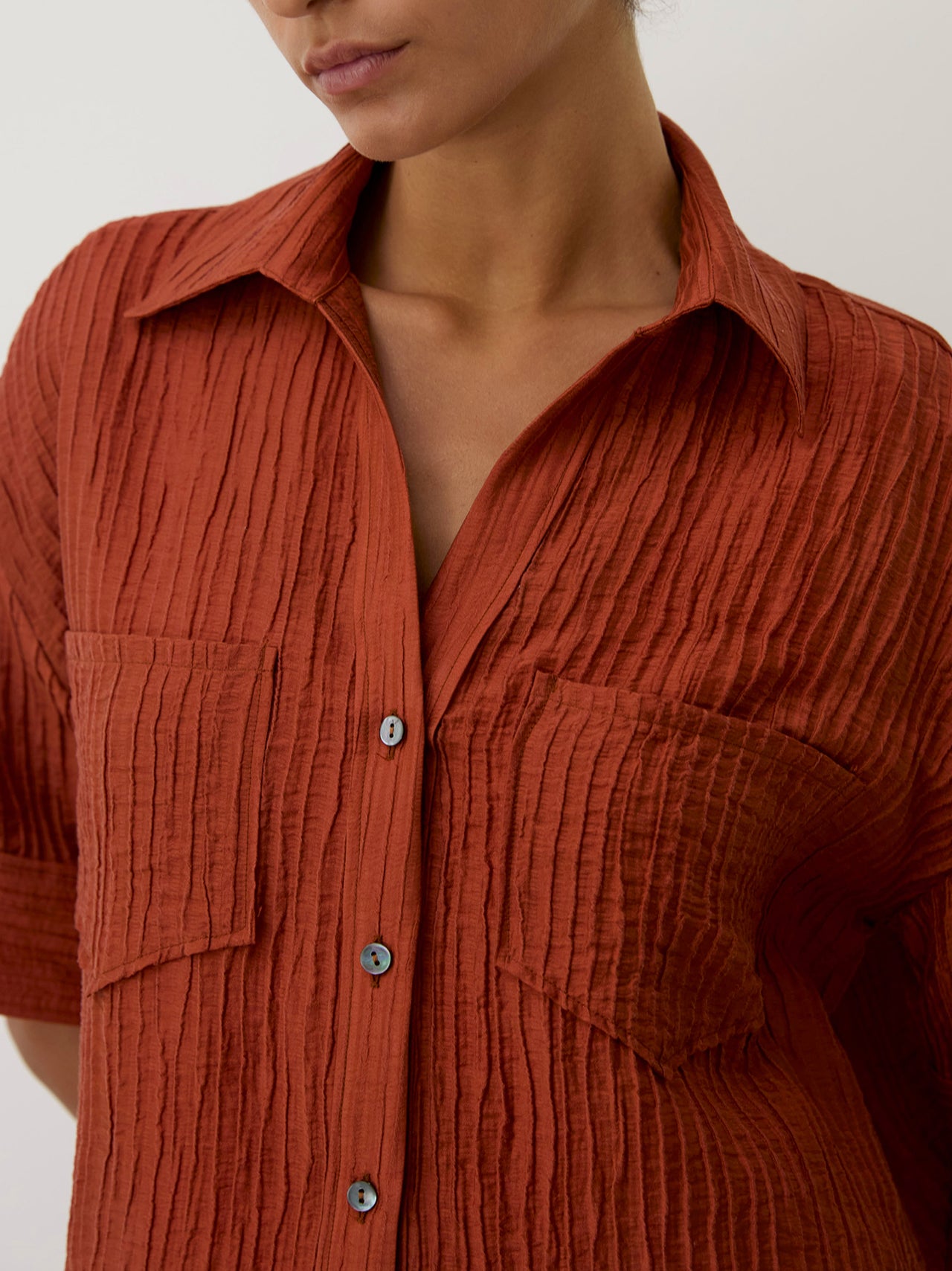 Alegre Wrinkle Shirt Brick