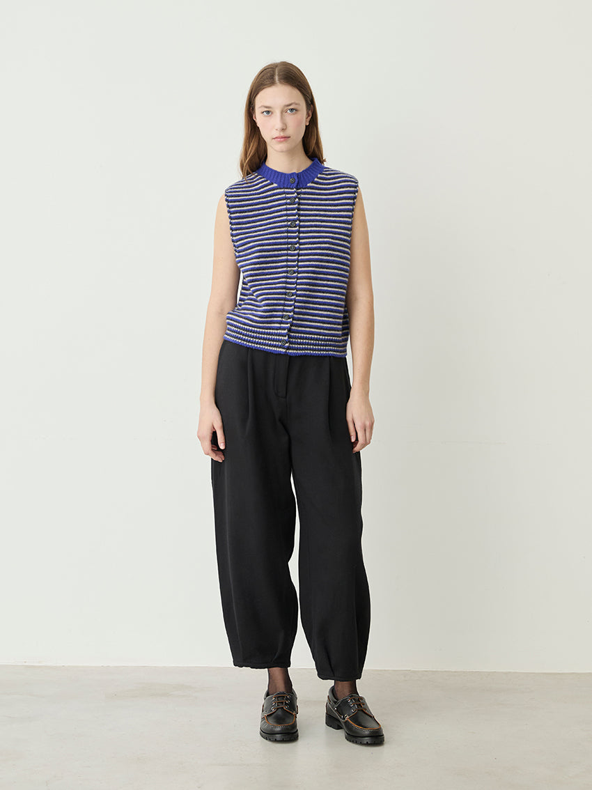 Cori Knit Vest Blue Stripes