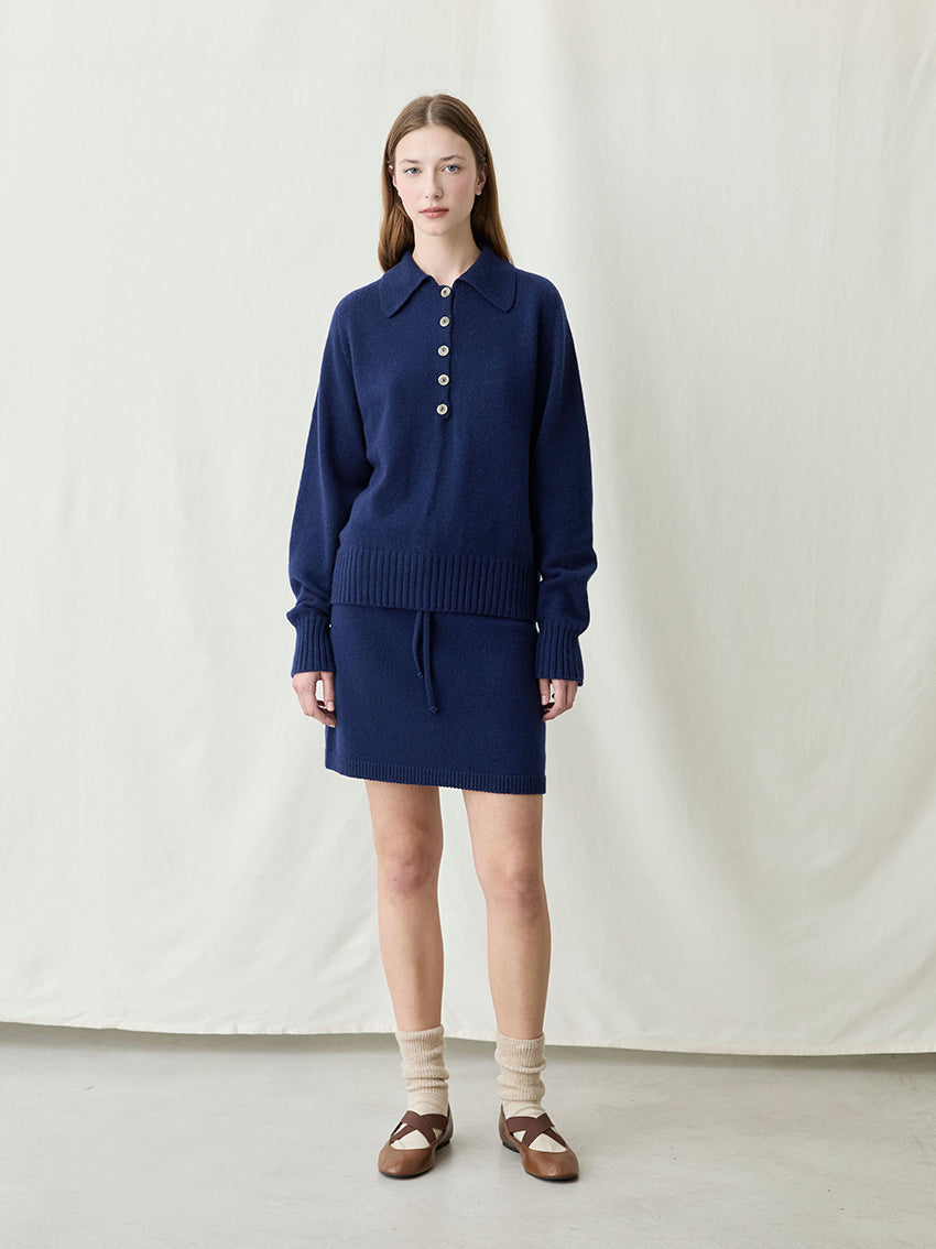 Frankie Polo Sweater Navy