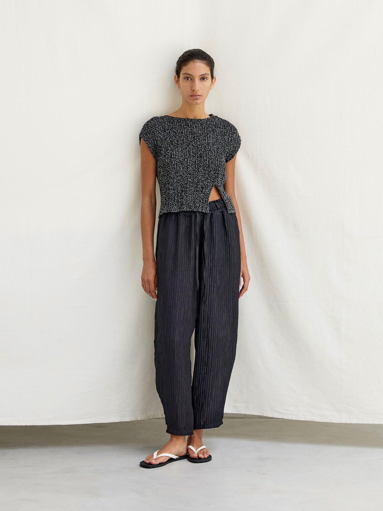 Luna Wrinkle Trousers Black
