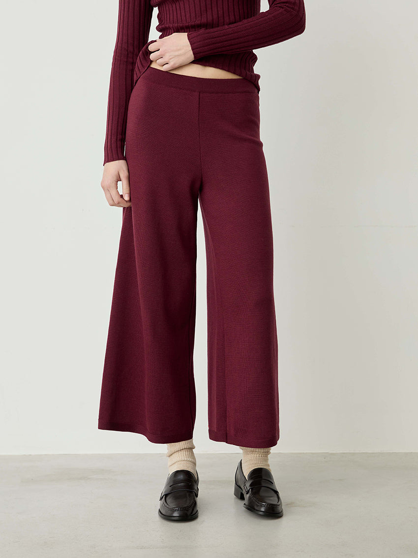 Porter Knit Trouser Burgundy