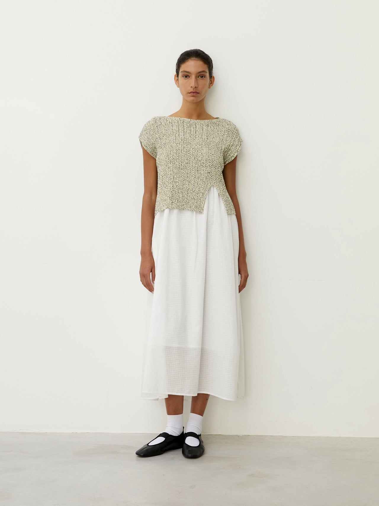 Toledo Knit Top Marled Ecru