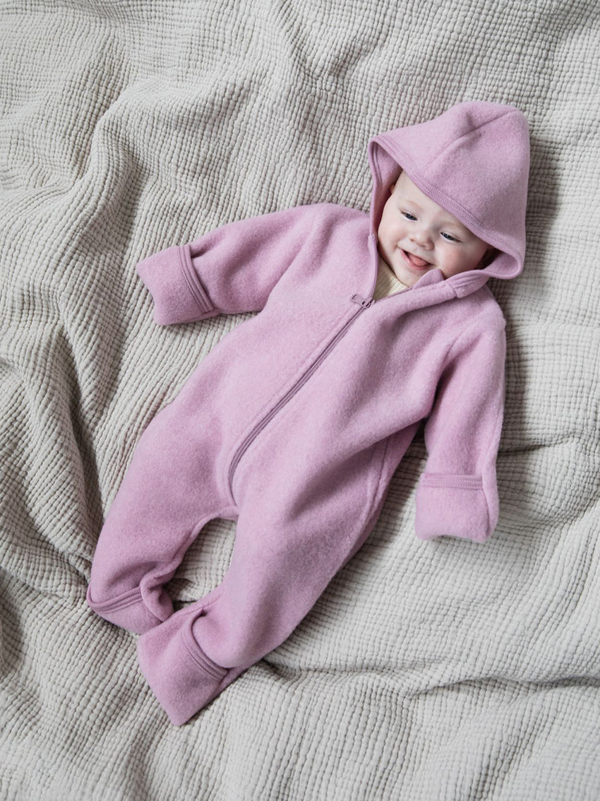 Hooded Zip-Fleece Overall Rosewood Melange