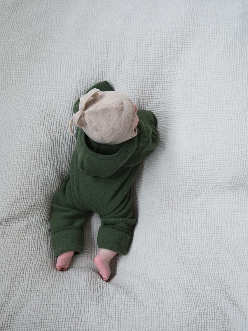 Hooded Zip-Fleece Overall Reed Green Melange