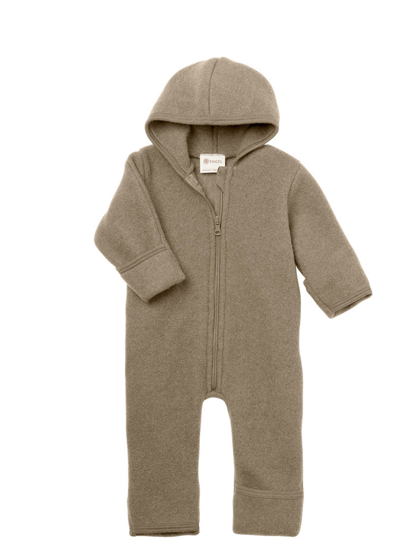 Hooded Zip-Fleece Overall Walnut Melange