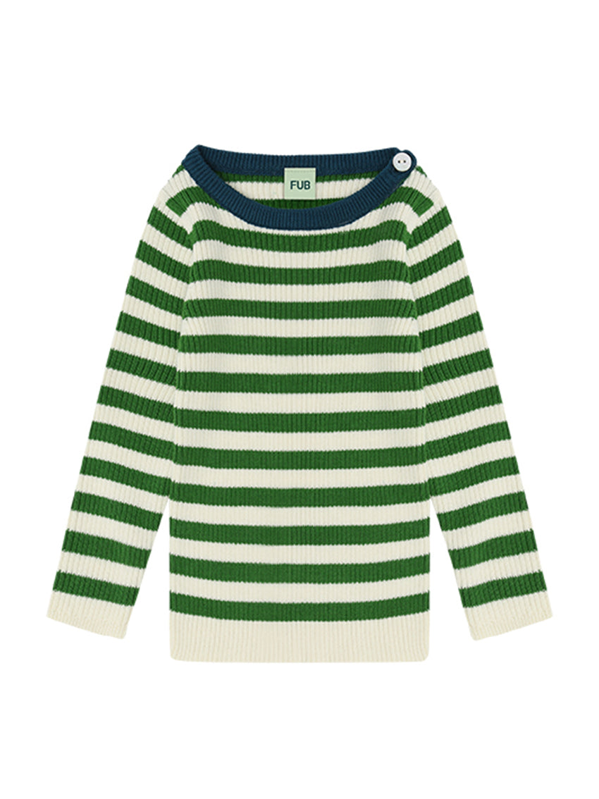 Baby Rib Blouse Ecru/Pine