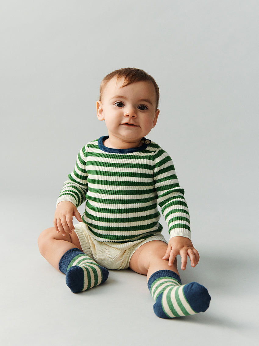 Baby Rib Blouse Ecru/Pine