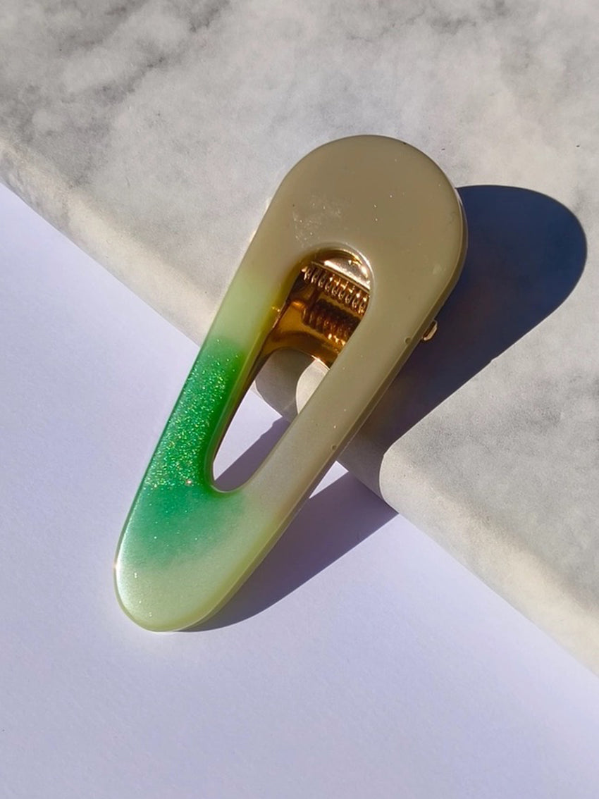 Geo Resin Hair Clip Matcha Latte