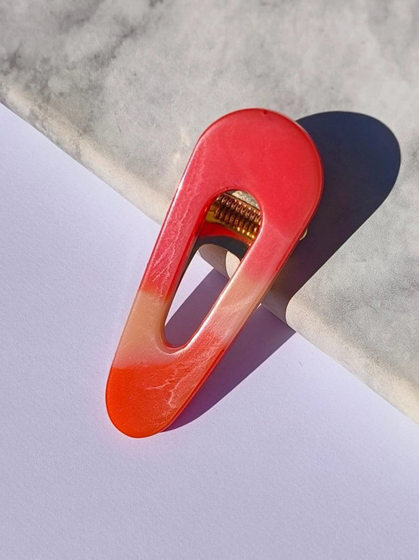 Geo Resin Hair Clip Sunset
