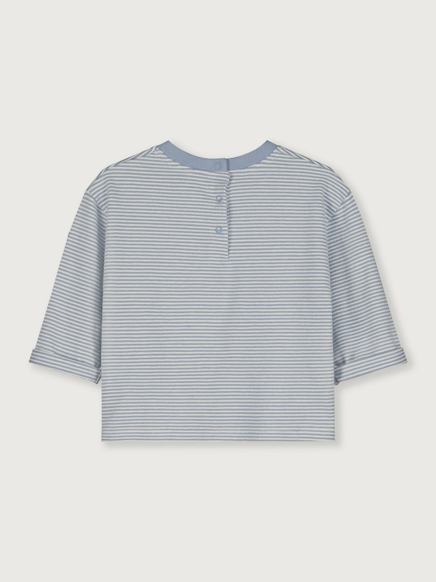 Baby Longsleeve Pocket Tee Stone Grey/Cream