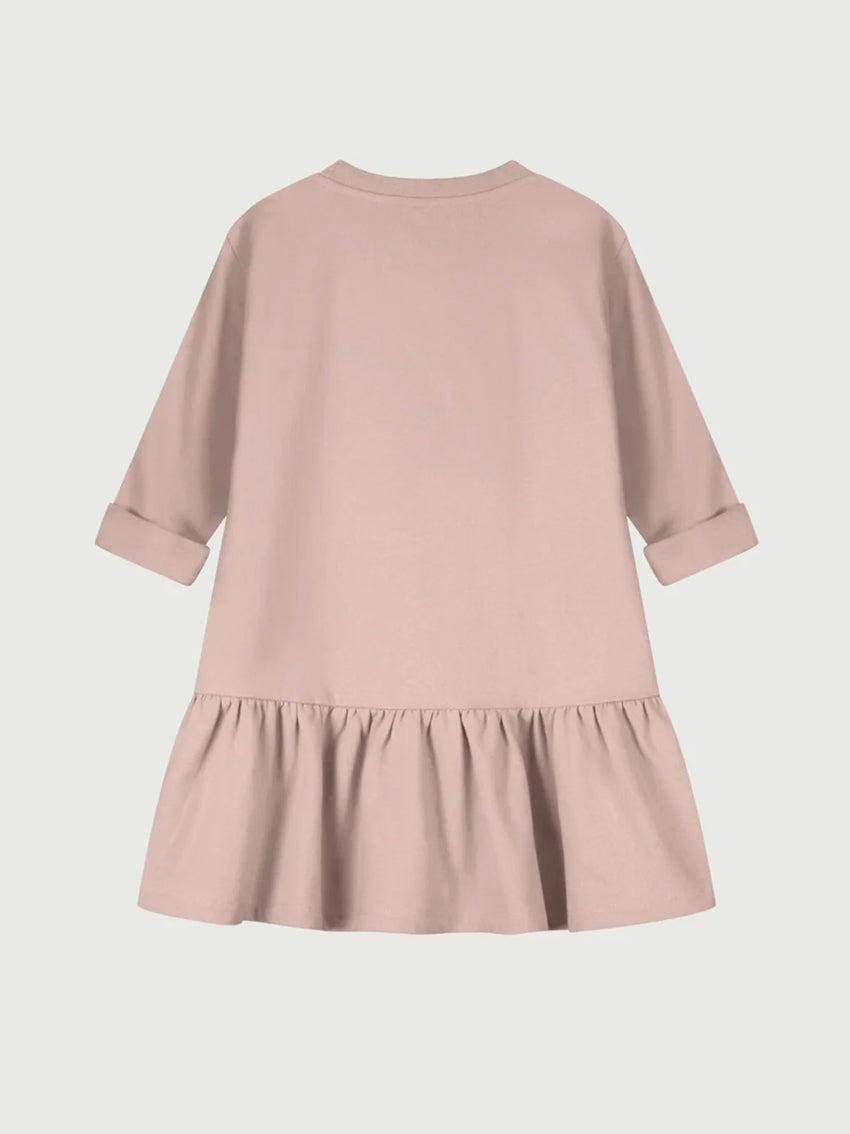 Longsleeve Frill Dress Faded Pink