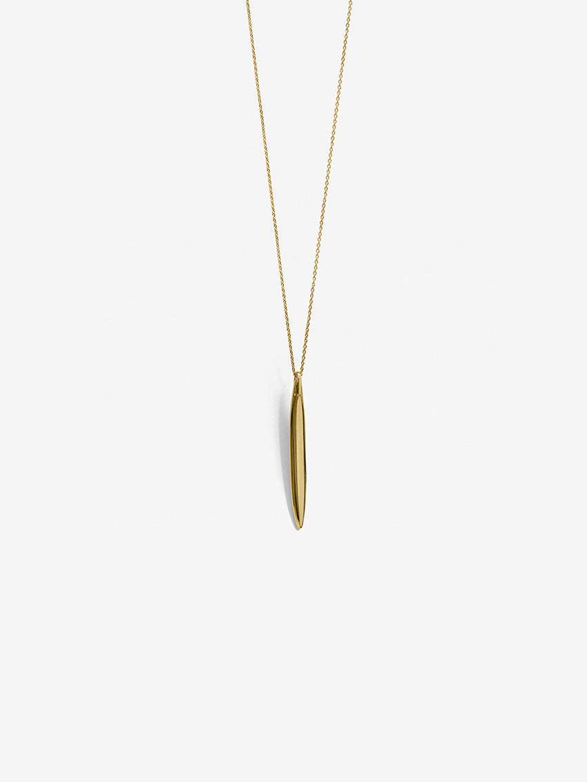 Long Gold Plated Brass Drop Pendant