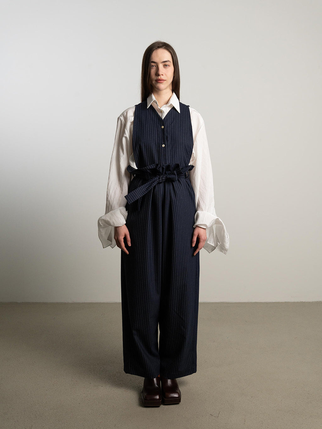 Ruffle Pants Night Pinstripe