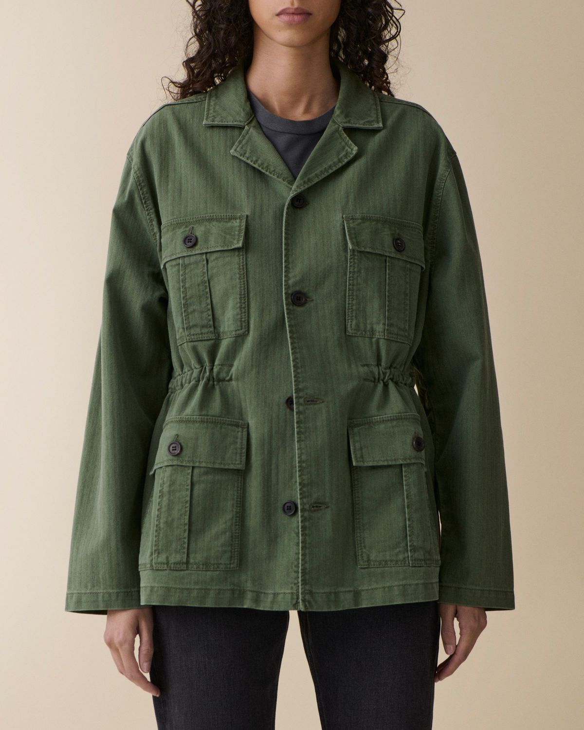 Amy Chevron Jacket Green