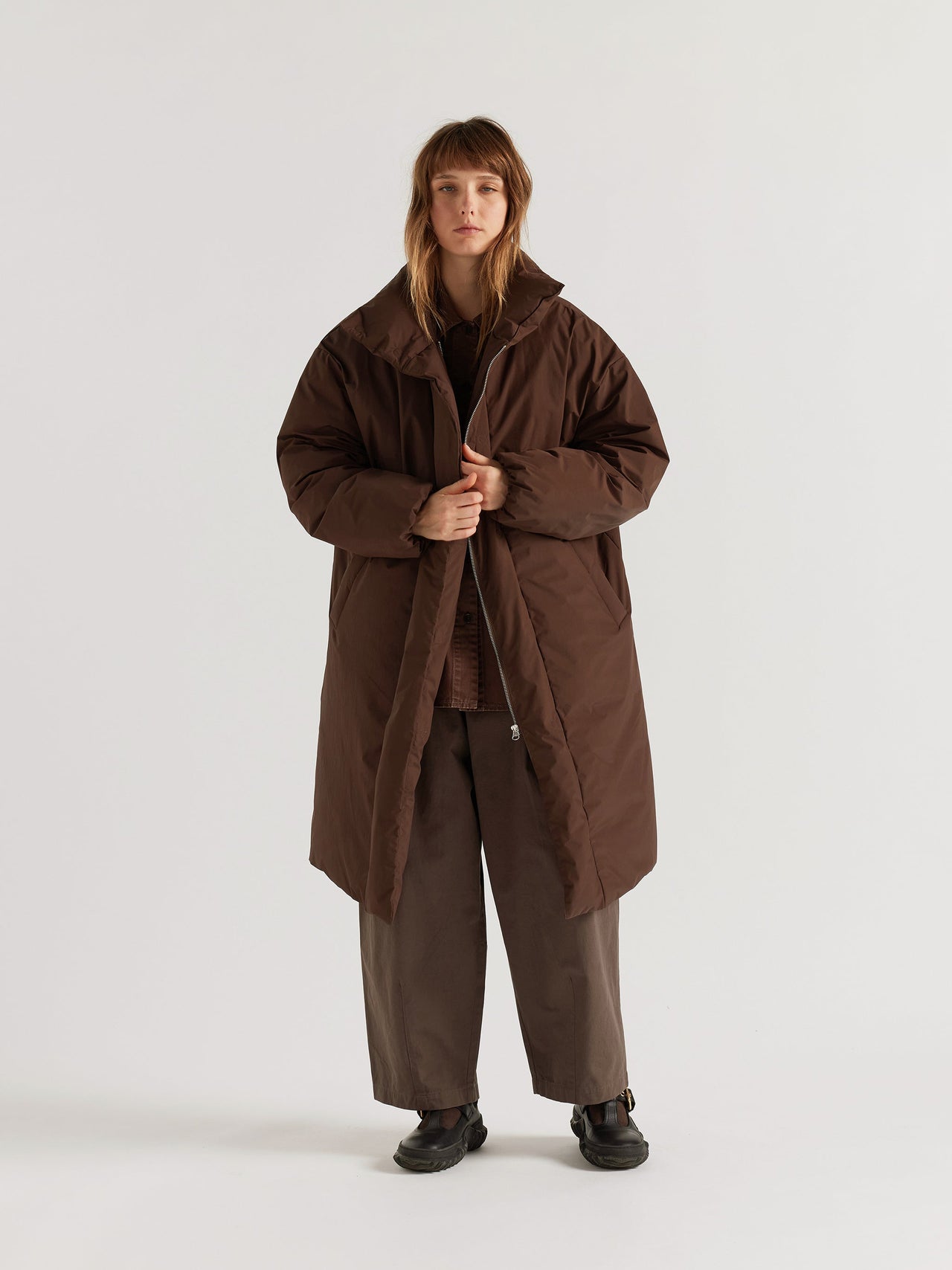 Floating Puffa Coat Dark Chocolate