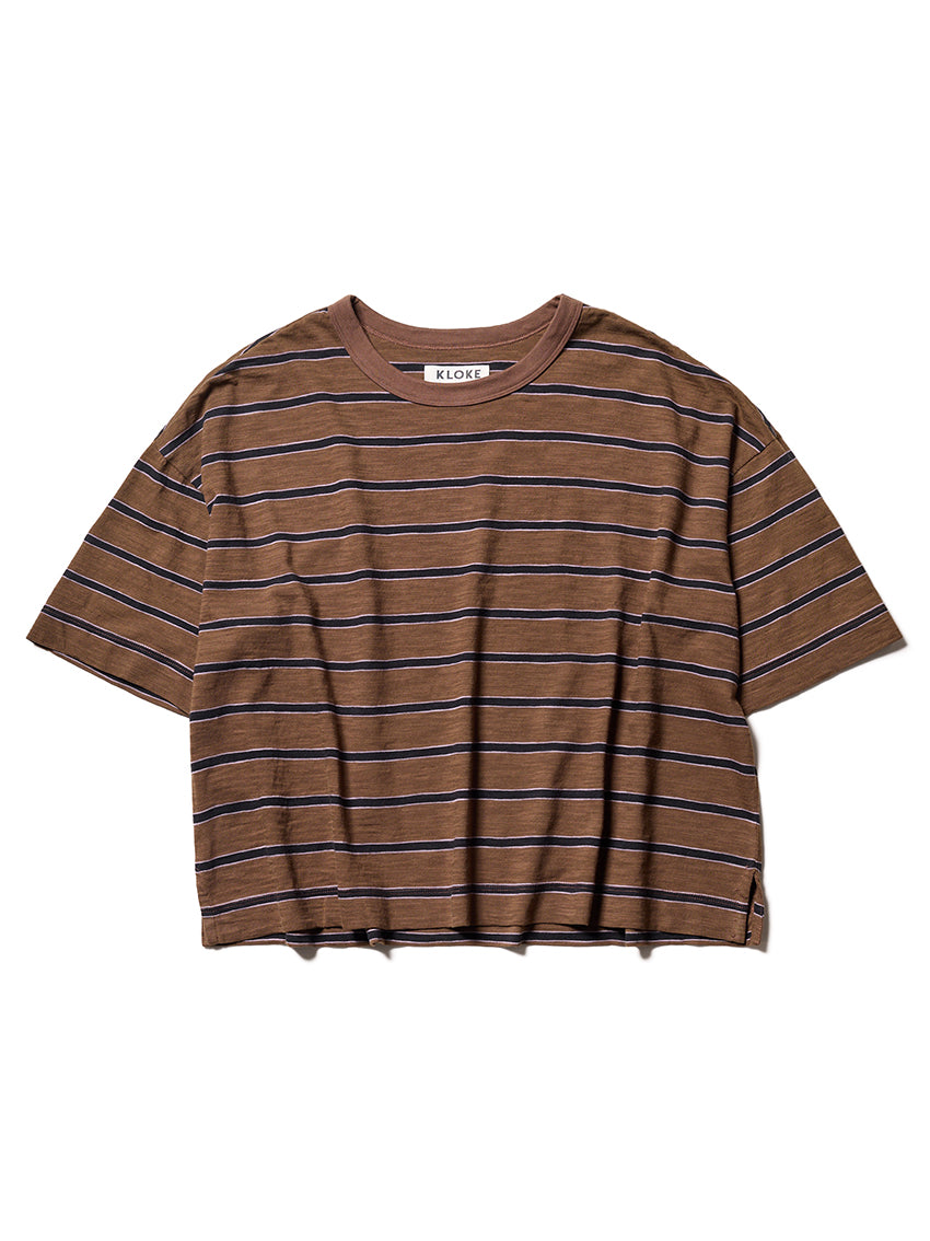 Obelisk Tee Brown / Black / Lilac Stripe
