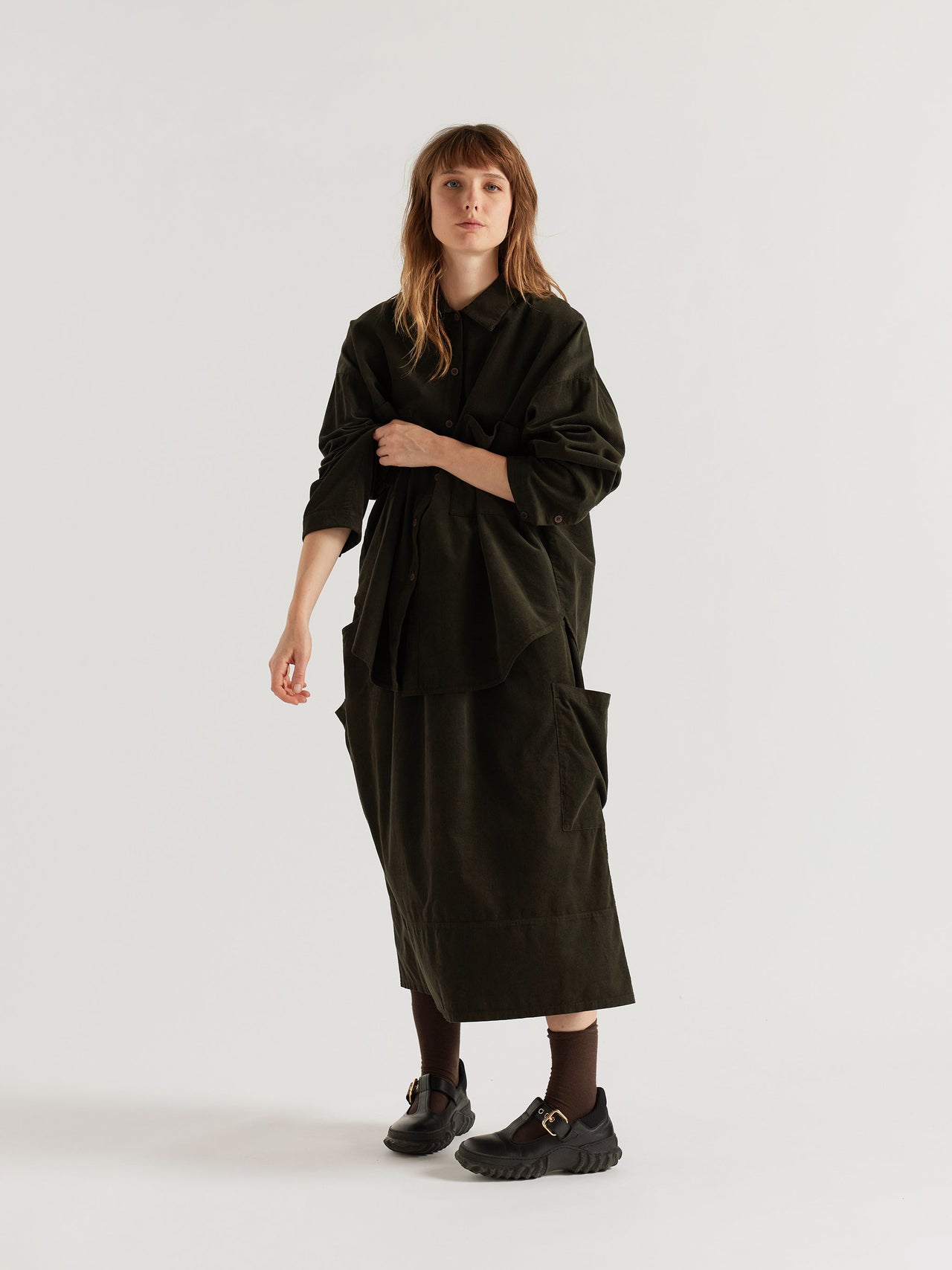 Refraction Cord Shirt Brown