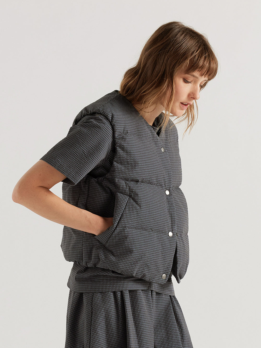 Static Quilted Vest Ink
