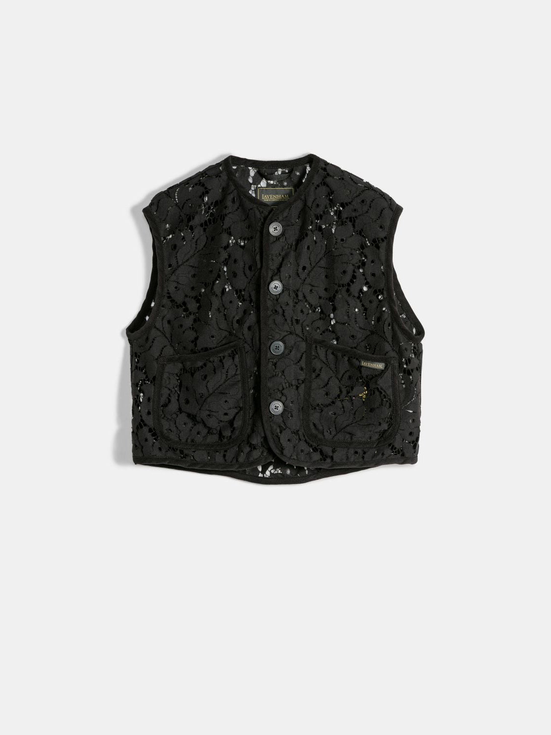 Lace Cropped Cocoon Black