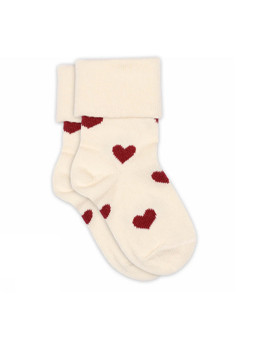 Alvilda Heart Socks Cream