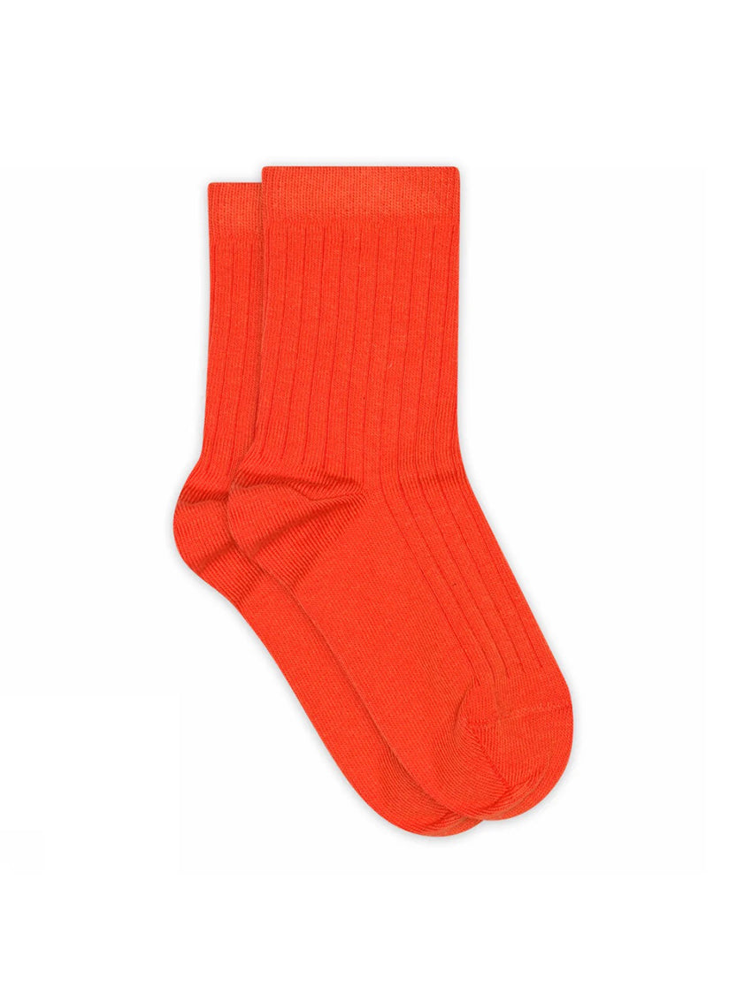 Cotton Rib Socks Orange
