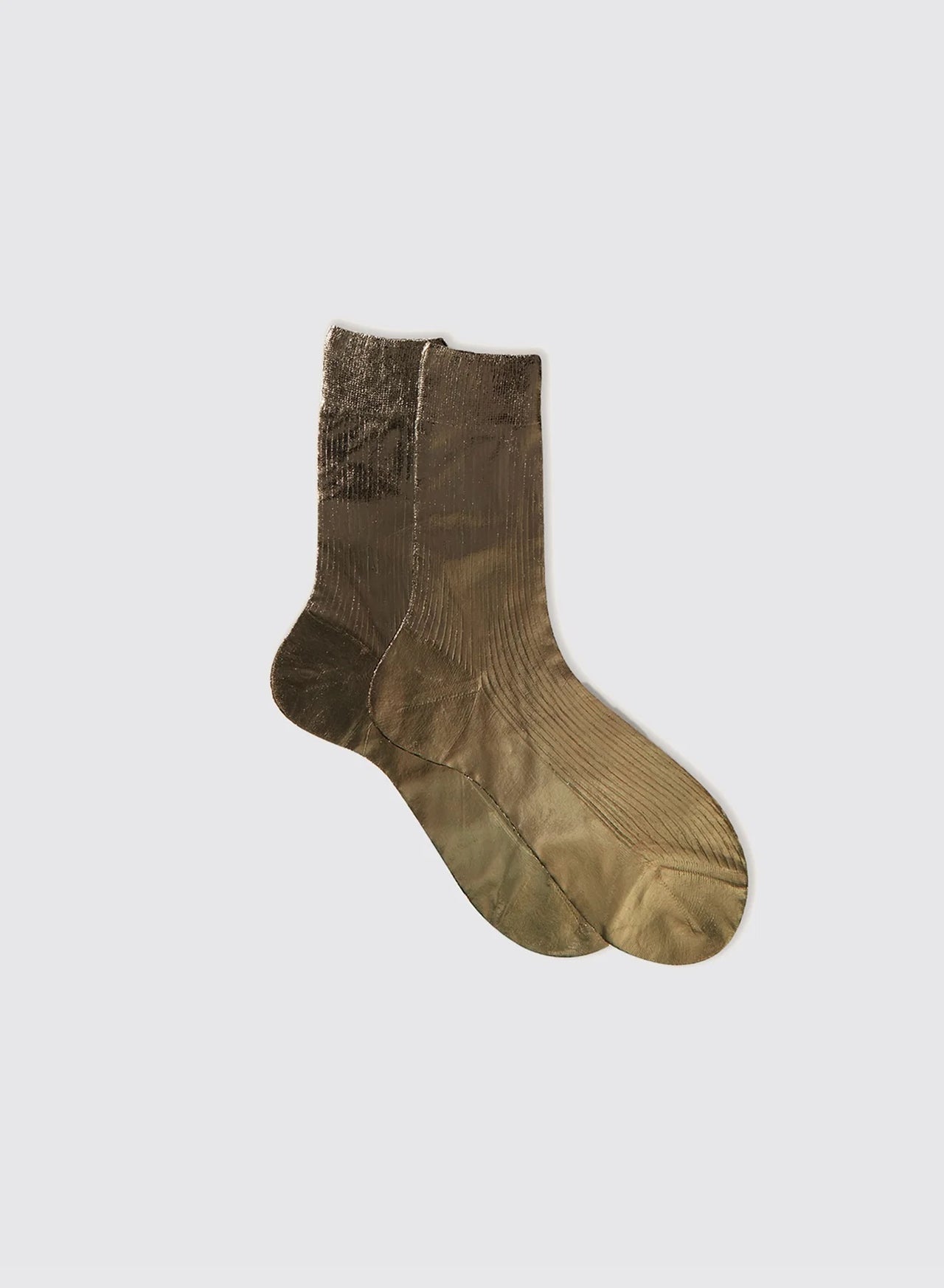 Novelty One Ribbed Laminated Socks Brown
