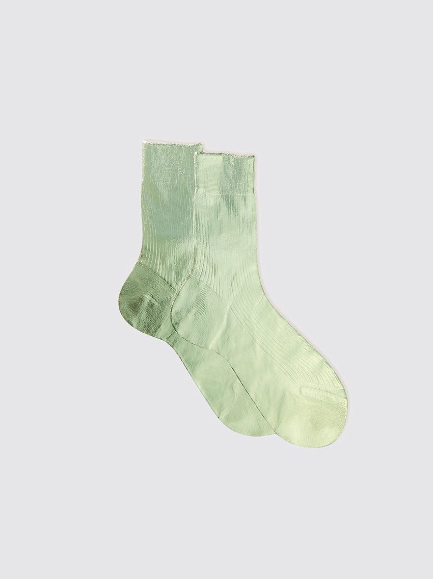 Socks Novelty One Ribbed Laminated Verdino